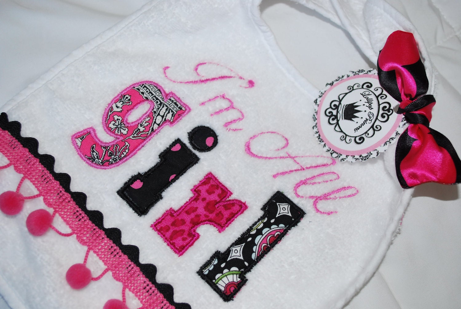 Sugar and Spice  "I'm all girl" bib