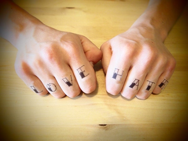 LOVE/HATE Knuckle Tattoos