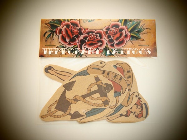 Nautical themed Temporary Tattoo Pack