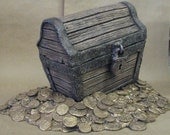 Pirate's Booty - Treasure Chest and Gold Pile - Life size, movie quality prop