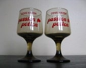 Pair of Passion Potion Glasses.  4 Sets Available. Honeymoon. Wedding. Cove Haven, Poconos. Pennsylvania