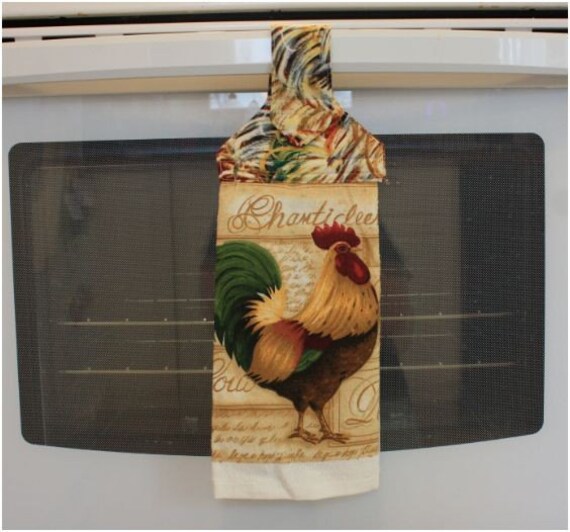 Items similar to Rooster Hanging Kitchen Towel (Velcro closure) on Etsy