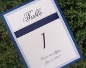 Layered table number, silver, blue, ivory, white metallic table number, elegant table number