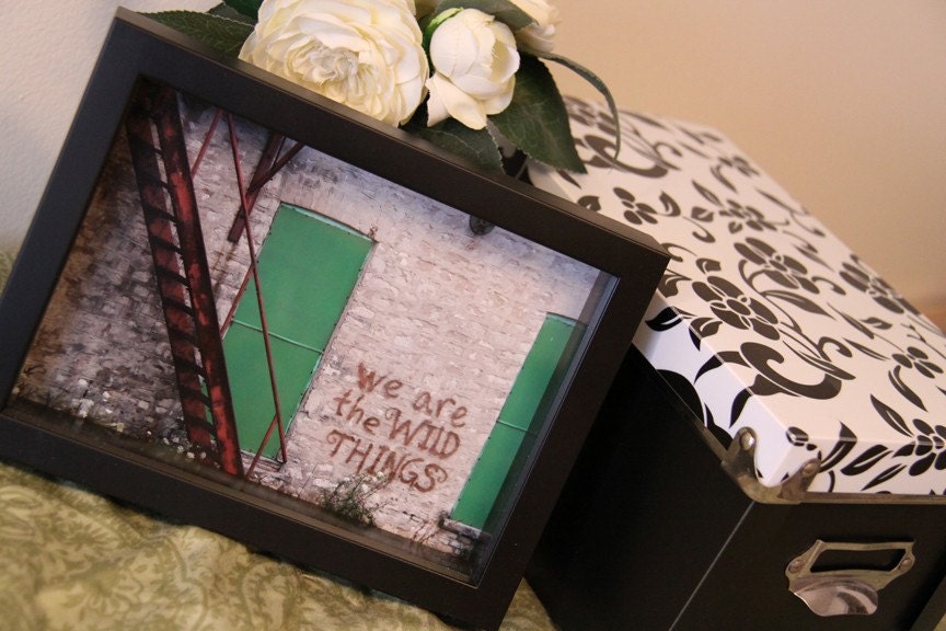 Unique Gift Idea - Framed Photography - Ready to Ship - Wild Things - 5x7 - Shadow box framed - Graffiti art - Holiday Shopping