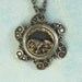 Sleeping Lion Victorian Button Pendant Necklace