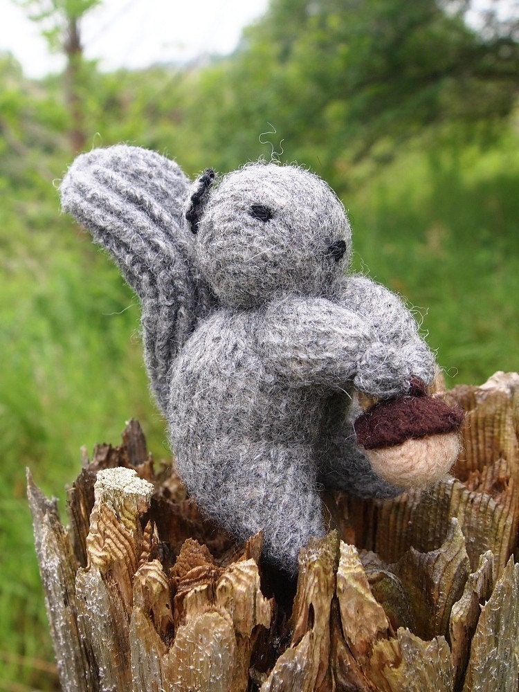 Toy Squirrel, waldorf toy, natural eco friendly plush stuffed animal