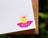 Letterpress Thank You Notes, Ballet - set of 8