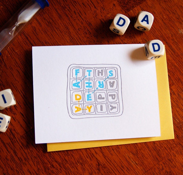 Letterpress Father's Day Card, Word Lover