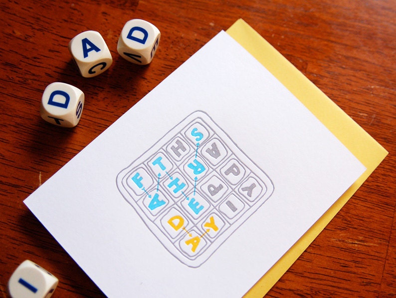 Letterpress Father's Day Card, Word Lover