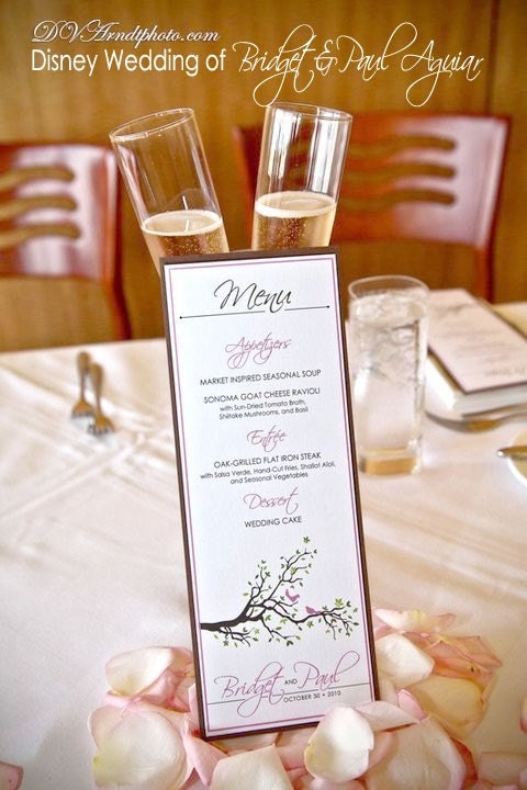 SPRING LOVE BIRDS Branches and Leaves Reception Dinner Menu