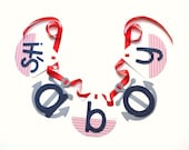 Nautical baby shower decorations navy blue and red sailboat and anchor banner by ParkersPrints on Etsy