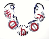 Nautical it's a boy banner navy blue and red chevron baby shower decorations by ParkersPrints on Etsy Il_170x135