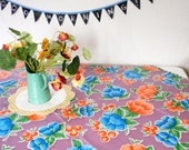 Oilcloth Tablecloth - Poppy Purple