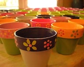 Wedding Favors - Hand Painted Flower Pots in Custom Colors