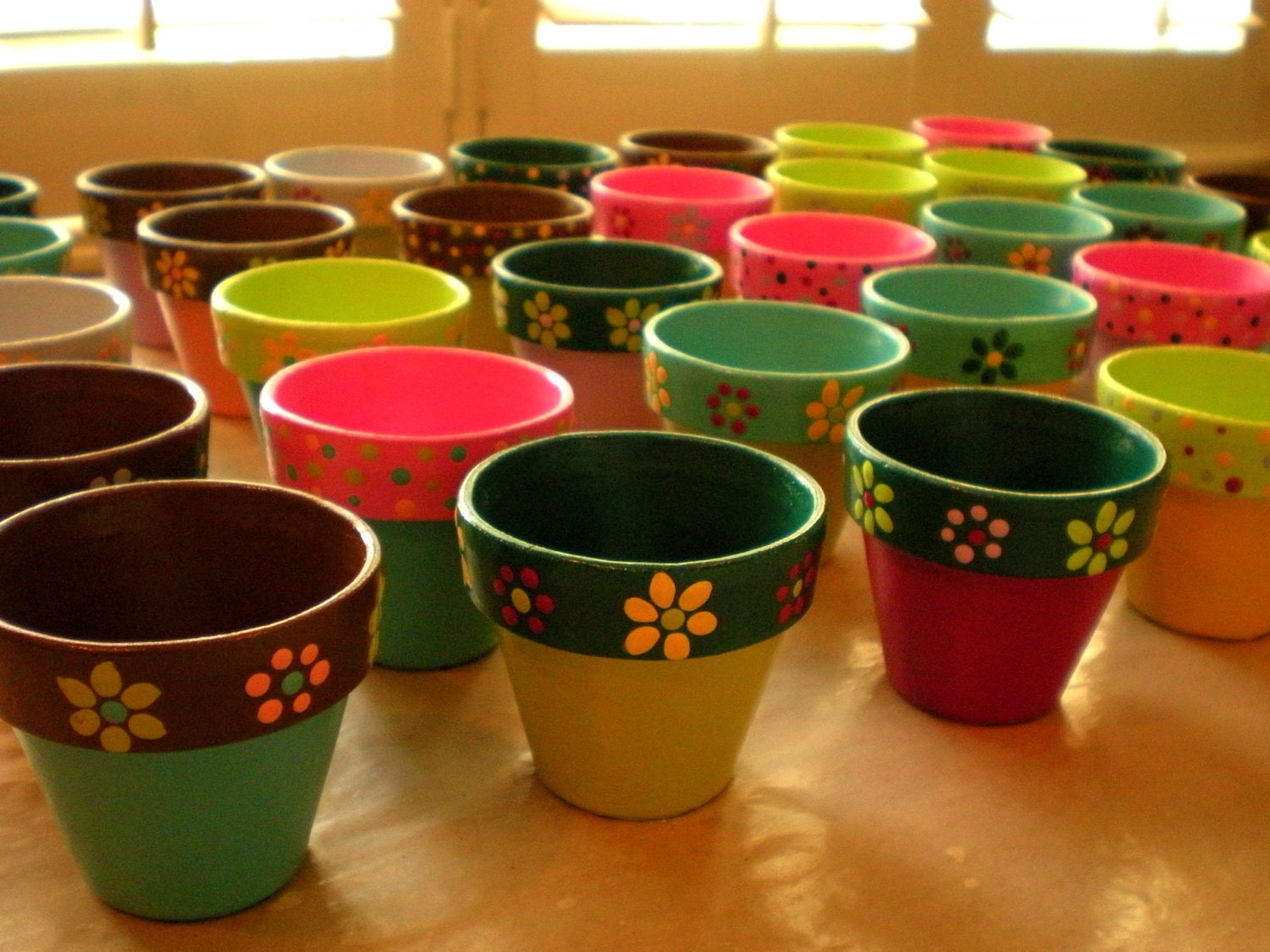 Wedding Favor Garden Succulent Planters - Custom Hand Painted Flower Pots - Weddings-Party-Shower Favors