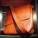Contemporary Flap Over Leather Messenger/ laptop Bag