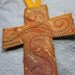 MarveLes Mango GOLD CROSS Quilted Bookmark Christian Easter Baptism keepsake Mothers Day Graduation quilted