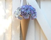 Simple Kraft Paper Wedding Cone with Custom Ribbon Choices for Aisle Decor, Chairs, Church Pew Cones or Flower Girl Petal Basket