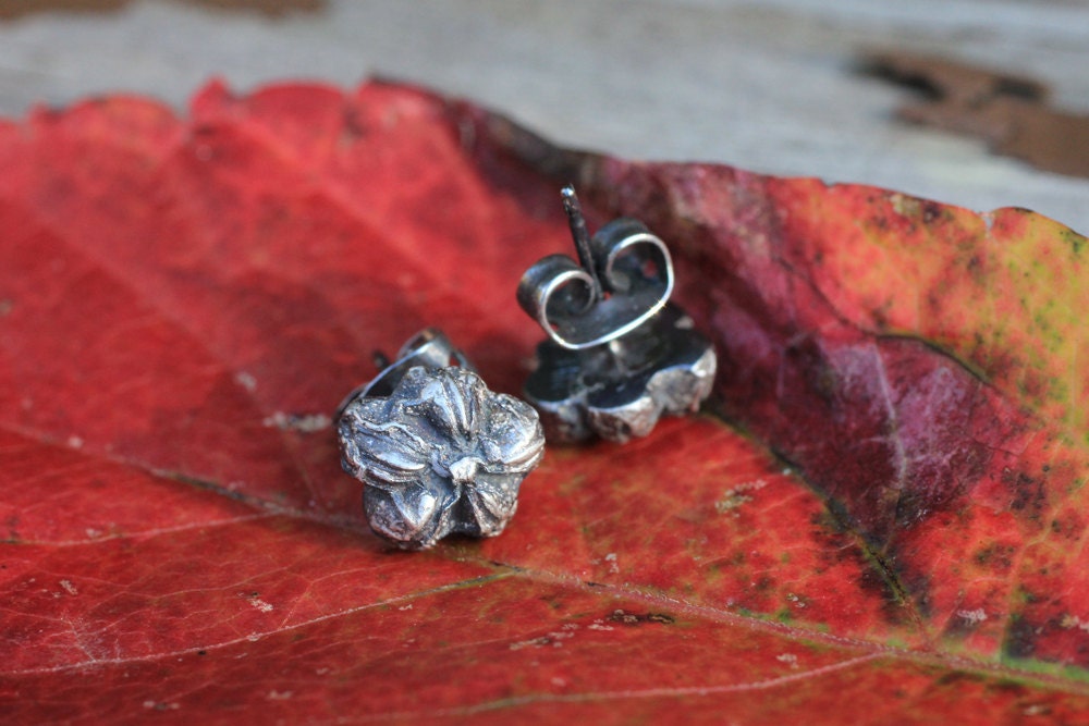 Best Buds, fine and sterling silver post earrings