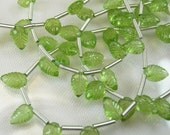 Peridot Carved Leaves  AA-AAA Peridot Briolettes