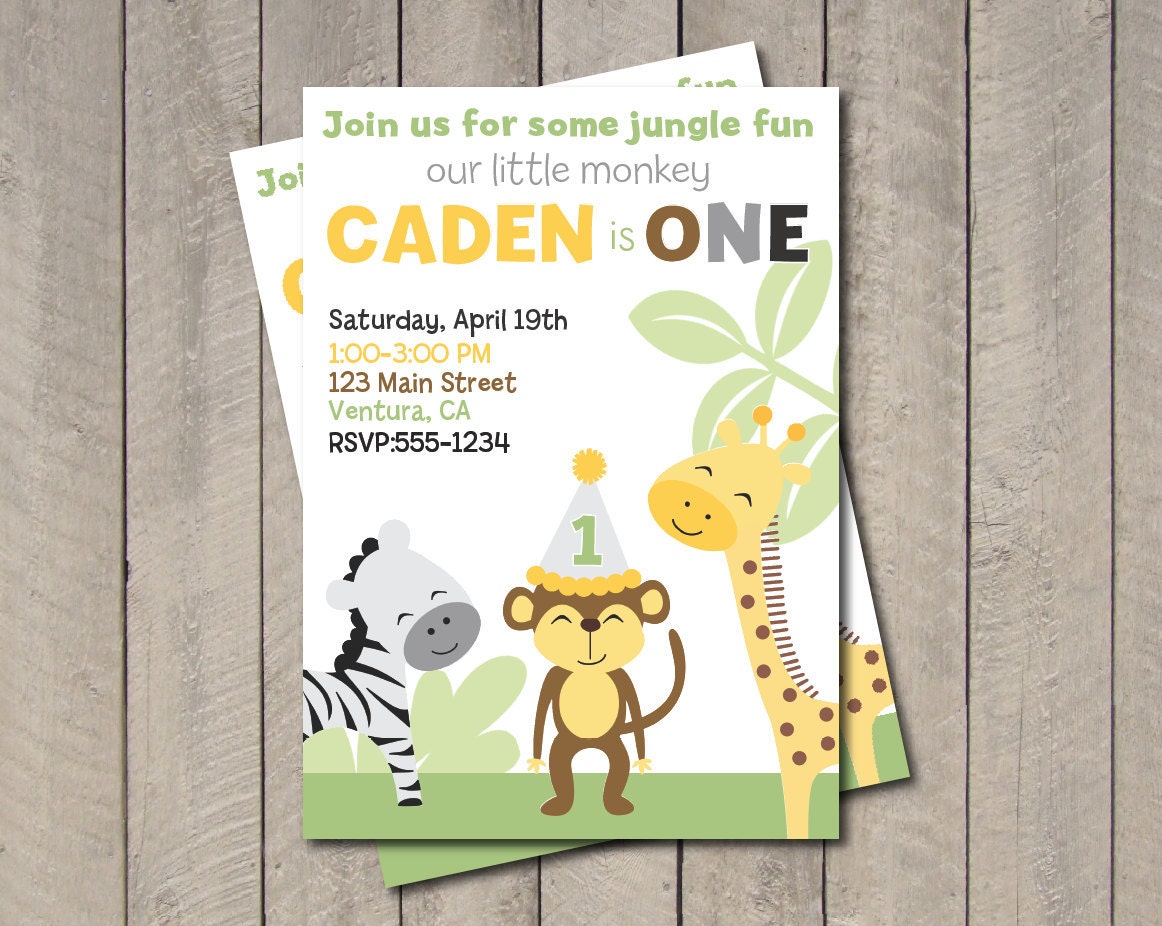 King of the Jungle Birthday Party Invitation - Safari Theme Invite - Digital Printable Invite - King of the Jungle Invitation Il_570xn