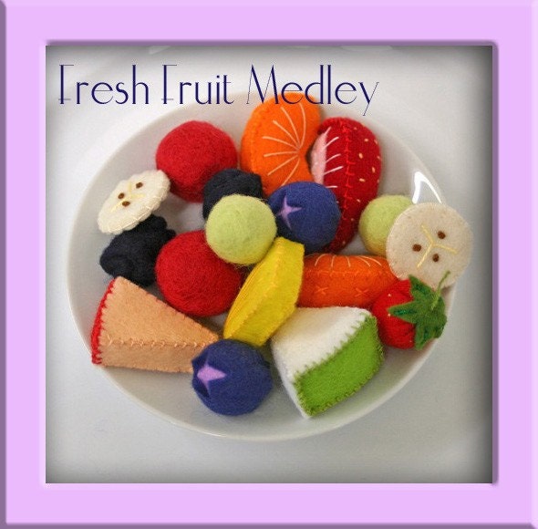 Small Fruit Medley - Waldorf Inspired Felt Play Food Accessory for Imaginative Play