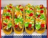 Natural Wool Felt Play Food - Taco  - Waldorf Inspired Play Kitchen Accessory for Imaginative Play