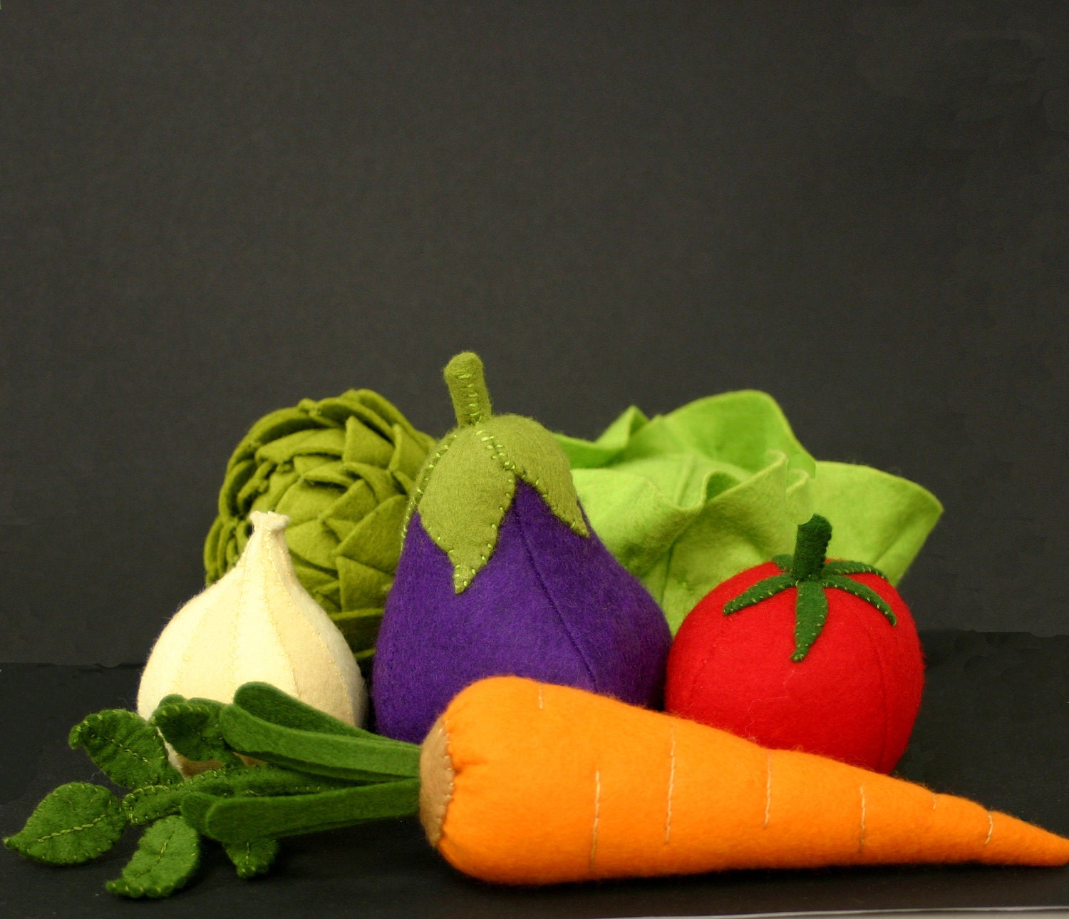 Wool Felt Play Food - Whole Eggplant