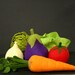 Wool Felt Play Food - Whole Eggplant