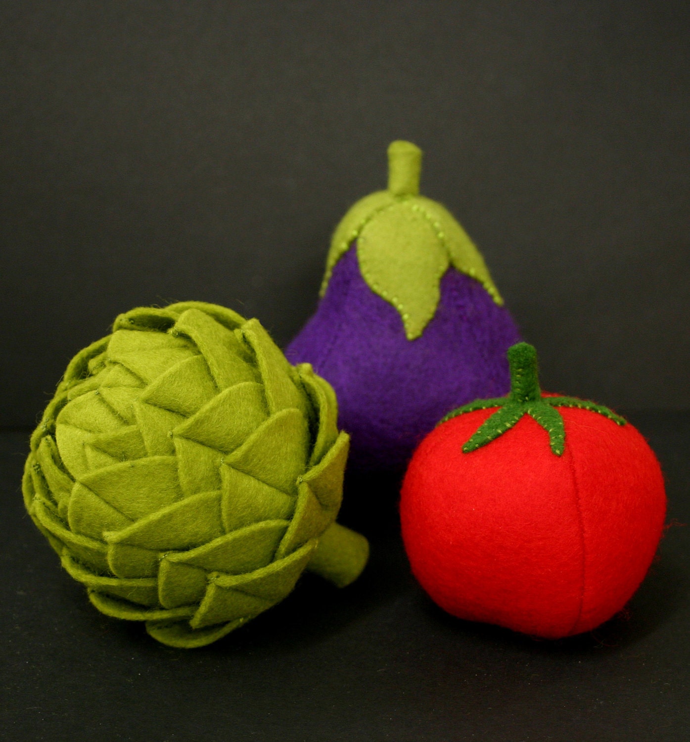 Wool Felt Play Food - Whole Eggplant