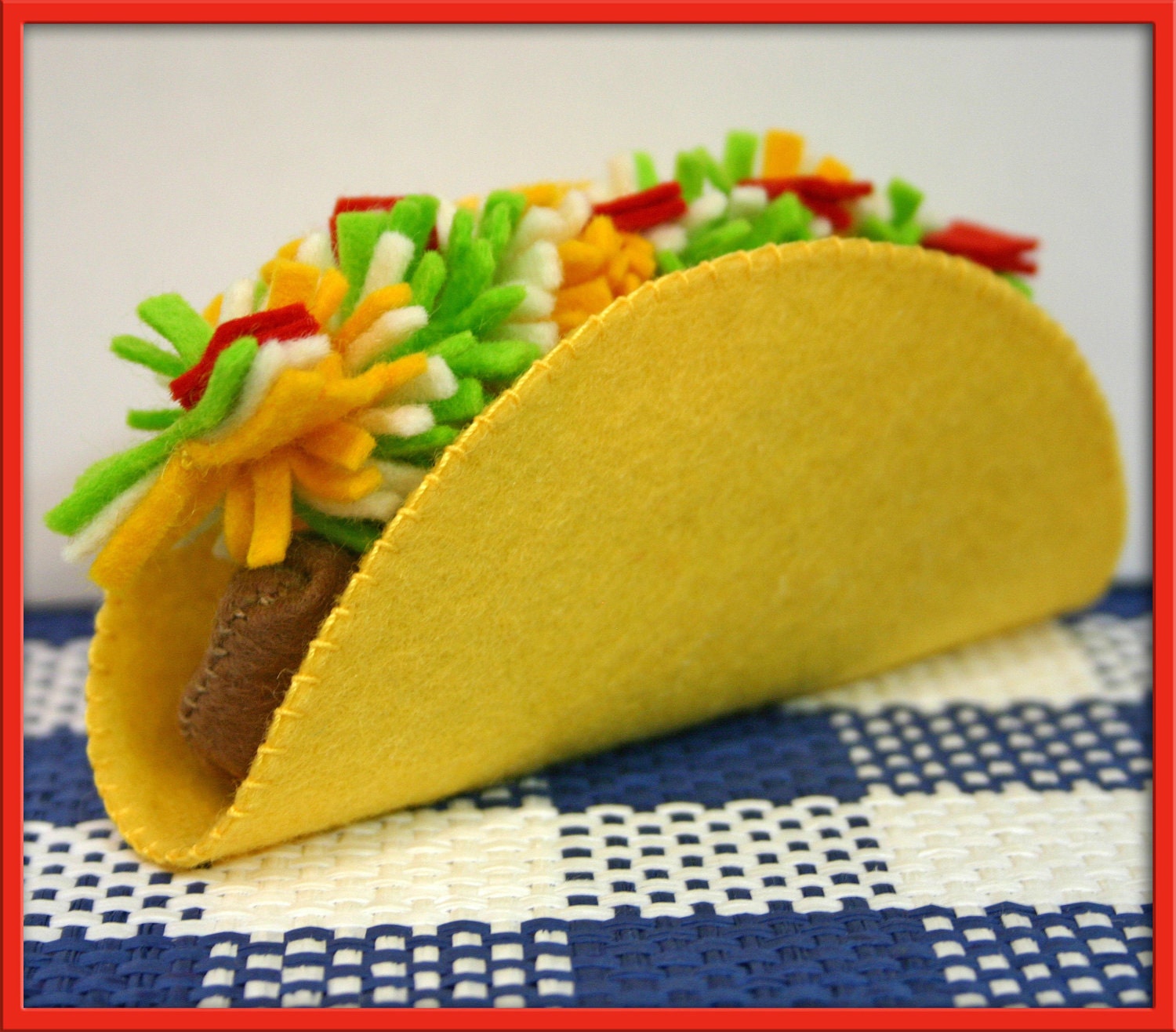 Natural Wool Felt Play Food - Taco  - Waldorf Inspired Play Kitchen Accessory for Imaginative Play