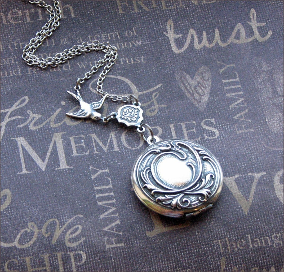 Silver Locket Necklace - Enchanted Immortal Love - Jewelry by TheEnchantedLocket - ROMANTIC Wife Bride I Love You Anniversary Gift