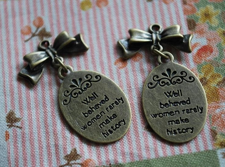 10 ITEMS - Pendant plated brass charm -  Antique looking -