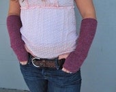 loooooong delicate knit fingerless gloves in deep rose - sleeves go all the way to your elbow