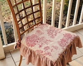 Toile and Stripe Chair Cover