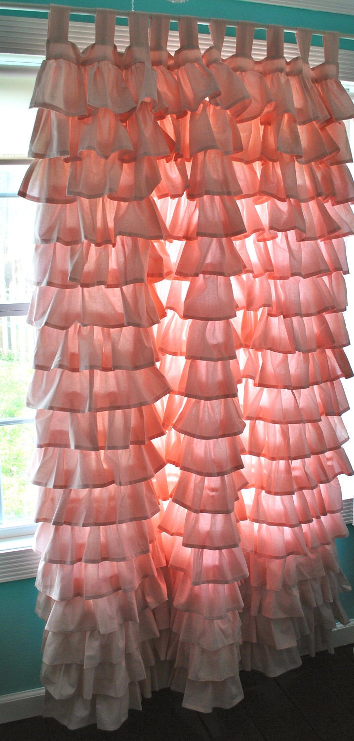 Ruffled Pink Curtain