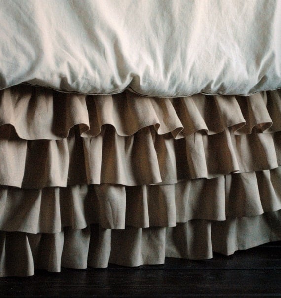 Ruffled Linen Bed Skirt Twin and Full