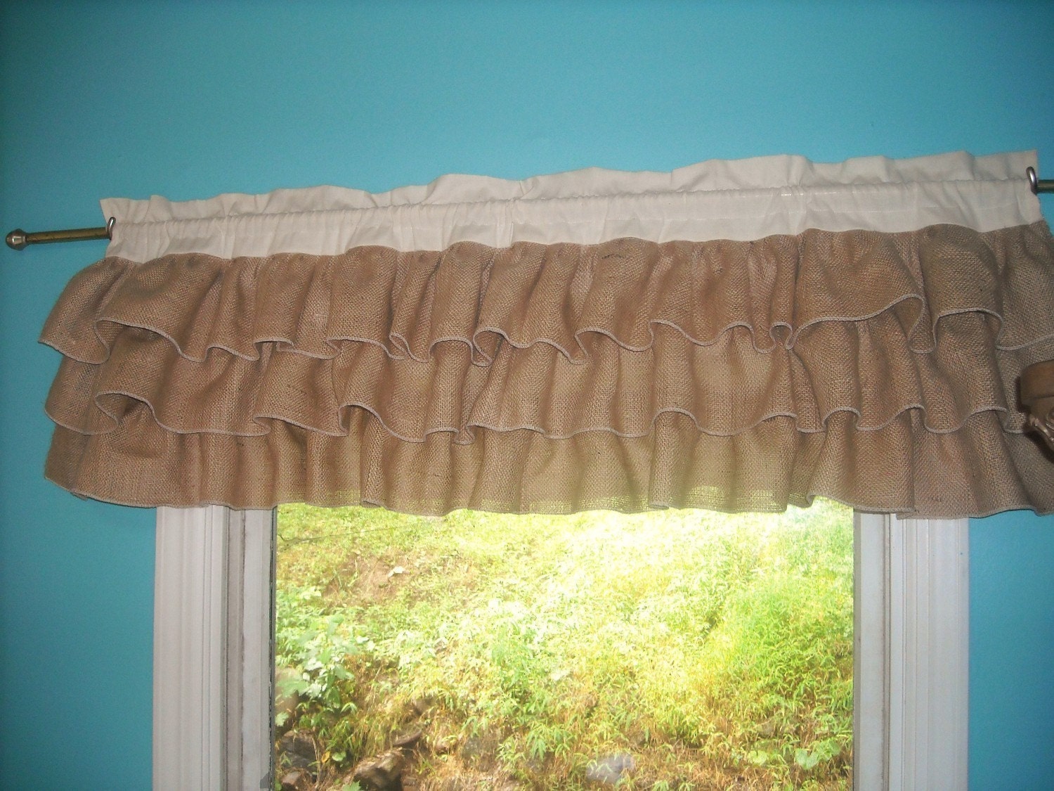 Burlap Ruffled Valance