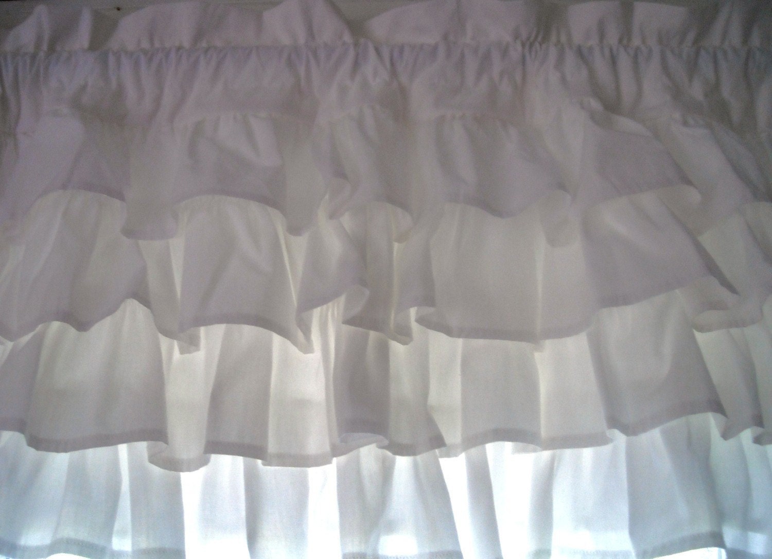 White Ruffled Valance
