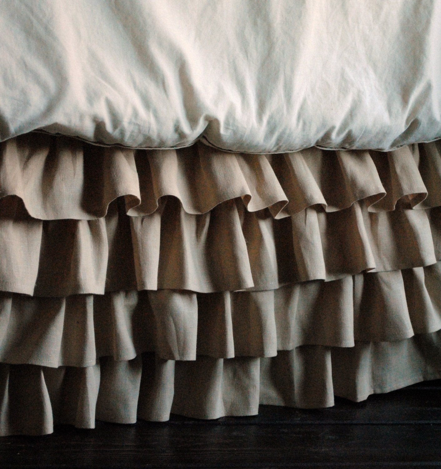 Ruffled Linen Bed Skirt Twin and Full
