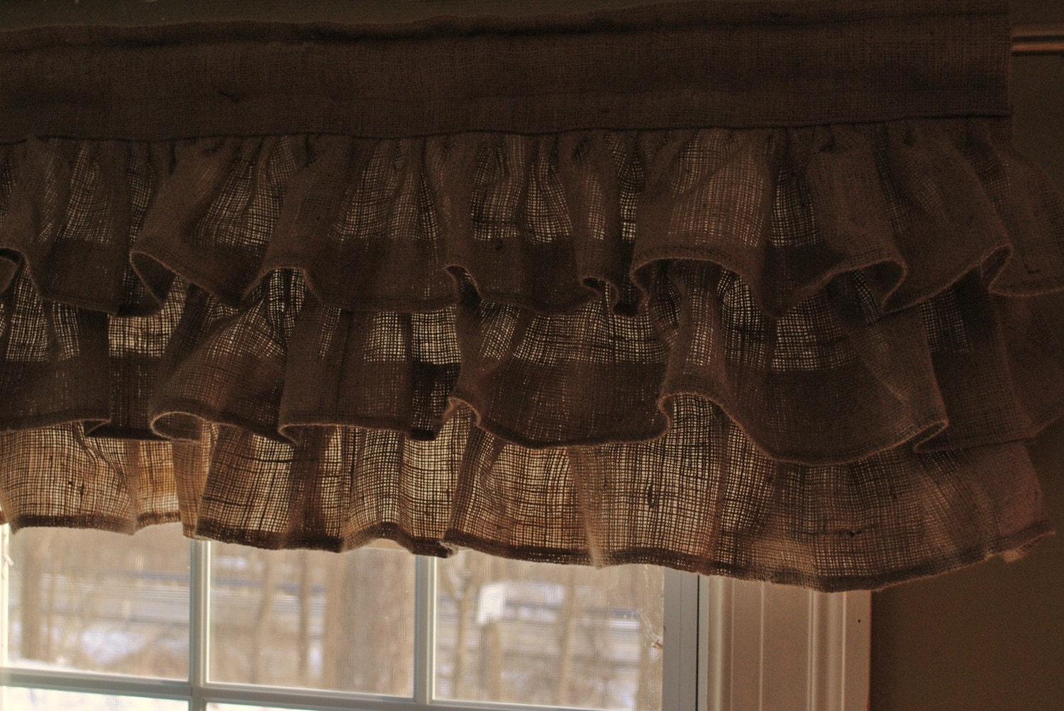 Burlap Ruffled Valance