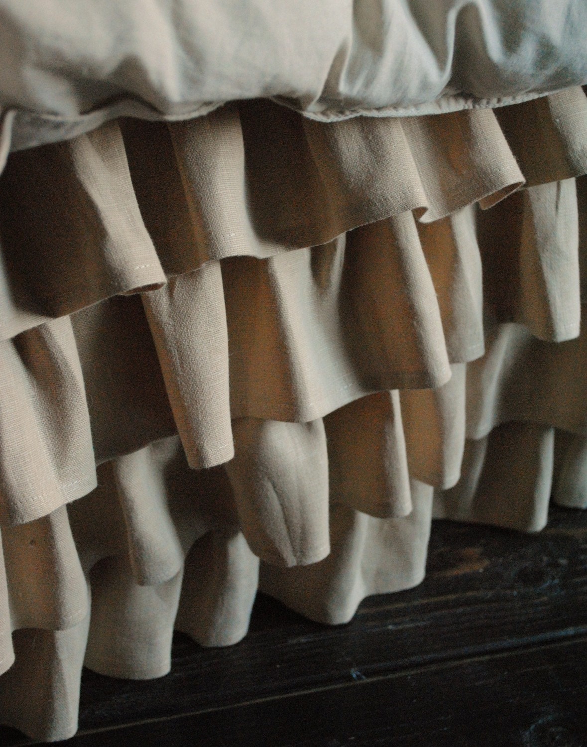 Ruffles Linen Bed Skirt for Queen or King