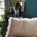 Burlap Pillow with Ruffle Edge