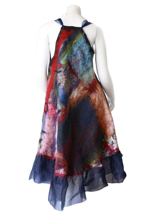Custom made fiber art women dress - convertible women clothing - ooak art to wear high fashion
