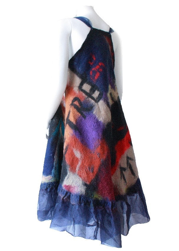 Custom made fiber art women dress - convertible women clothing - ooak art to wear high fashion