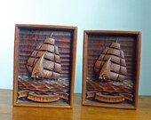 Vintage Bookends Tall Ship