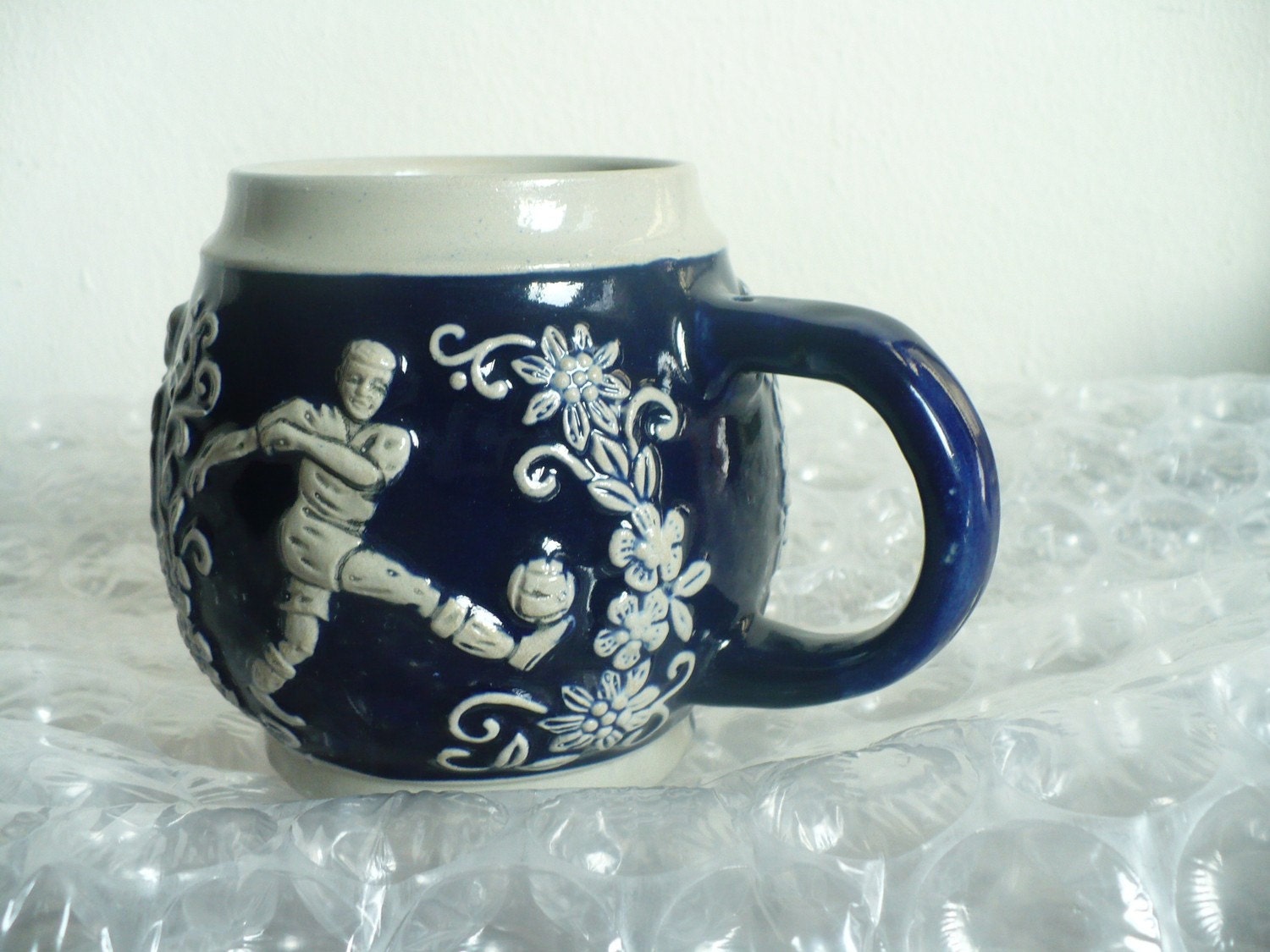 Vintage Marzi & Remy West German beer stein Soccer Scene