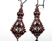 Hand made Earring, Intricate Copper filigree