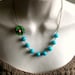 Turquoise Necklace. Flower Necklace. Red and Turquoise. Bridesmaid Necklace. Bridal Jewelry. Lime Green. Beaded Necklace.