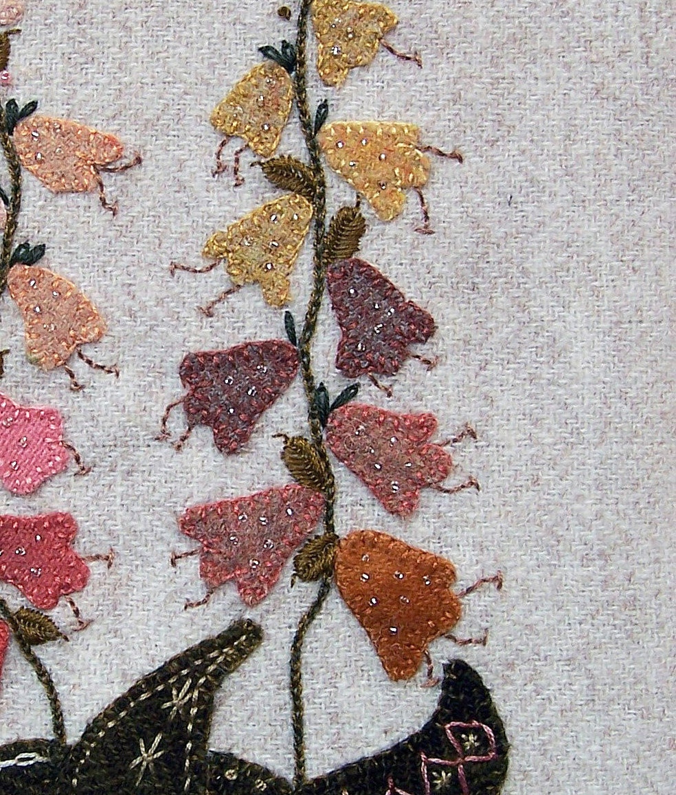 Jacobean Flower Kit / Applique, Embroidery - Your Choice of Pattern